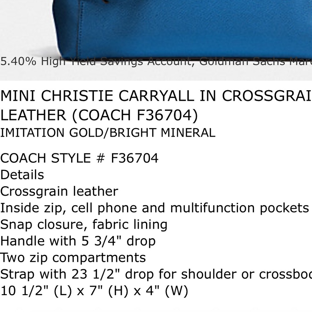 Coach Mini Christie Carryall Crossbody - Picture 10 of 12